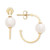 Cultured Freshwater Pearl (6mm) Hoop Earrings in 14k Gold