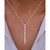 Cubic Zirconia Triangle Lariat Necklace in Sterling Silver, 16" + 2" extender