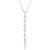 Cubic Zirconia Triangle Lariat Necklace in Sterling Silver, 16" + 2" extender