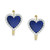 Lapis Lazuli & White Topaz (1/5 ct. t.w.) Heart Huggie Hoop Earrings in 10k Gold (Also in Malachite)