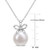 Cultured Freshwater Pearl (12mm) & Lab-Created White Sapphire Accent Bow 18" Pendant Necklace in Sterling Silver