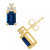 Sapphire (1-3/8 Ct. t.w.) and Diamond (1/10 Ct. t.w.) Stud Earrings
