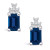 Sapphire (1-3/8 Ct. t.w.) and Diamond (1/10 Ct. t.w.) Stud Earrings