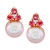 Pink Cultured Freshwater Pearl (10mm), Pink Tourmaline (1-1/5 ct. t.w.) & Diamond Accent Stud Earrings in 14k Rose Gold