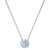 Cubic Zirconia Halo Pendant Necklace in Sterling Silver