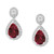 EFFY® Rhodolite (2-5/8 ct. t.w.) & Diamond (1/2 ct. t.w.) Pear Halo Drop Earrings in 14k White Gold