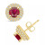 Ruby (1-1/3 Ct. t.w.) and Diamond (1/3 Ct. t.w.) Halo Stud Earrings