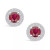 Ruby (1-1/3 Ct. t.w.) and Diamond (1/3 Ct. t.w.) Halo Stud Earrings