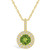 Peridot (1-1/2 Ct. T.W.) and Diamond (3/8 Ct. T.W.) Halo Pendant Necklace in 14K Yellow Gold