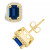 Sapphire (1-3/8 Ct. t.w.) and Diamond (1/5 Ct. t.w.) Halo Stud Earrings