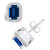 Sapphire (1-3/8 Ct. t.w.) and Diamond (1/5 Ct. t.w.) Halo Stud Earrings