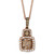 Chocolate Diamond (3/4 ct. t.w.) & Vanilla Diamond (1/5 ct. t.w.) Double Drop Halo 18" Pendant Necklace in 14k Rose Gold