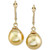 Cultured Golden South Sea Pearl (10mm) Drop Earrings in 14k Gold