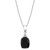 Onyx & Diamond Accent  18" Pendant Necklace in Sterling Silver