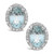 Aquamarine (2-1/10 ct. t.w.) and Diamond (1/5 ct. t.w.) Stud Earrings in Sterling Silver