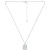Cubic Zirconia Initial Dog Tag Pendant Necklace in Sterling Silver, 16" + 2" extender, Created for Macy's