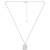 Cubic Zirconia Initial Dog Tag Pendant Necklace in Sterling Silver, 16" + 2" extender, Created for Macy's