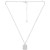 Cubic Zirconia Initial Dog Tag Pendant Necklace in Sterling Silver, 16" + 2" extender, Created for Macy's