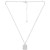 Cubic Zirconia Initial Dog Tag Pendant Necklace in Sterling Silver, 16" + 2" extender, Created for Macy's