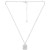 Cubic Zirconia Initial Dog Tag Pendant Necklace in Sterling Silver, 16" + 2" extender, Created for Macy's
