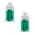 Emerald (1-1/8 Ct. t.w.) and Diamond (1/10 Ct. t.w.) Stud Earrings