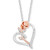 Diamond Belle Rose Heart Pendant Necklace (1/10 ct. t.w.) in Sterling Silver & 14k Rose Gold, 16" + 2" extender