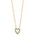 Lab-Created Emerald (1/5 ct. t.w.) & Lab-Created White Sapphire (1/4 ct. t.w.) Open Heart Pendant Necklace in 14k Gold-Plated Sterling Silver, 16" + 2" extender