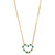 Lab-Created Emerald (1/5 ct. t.w.) & Lab-Created White Sapphire (1/4 ct. t.w.) Open Heart Pendant Necklace in 14k Gold-Plated Sterling Silver, 16" + 2" extender