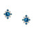 London Blue Topaz (1-1/2 ct. t.w.) & Diamond (1/10 ct. t.w.) Flower Cluster Stud Earrings in 14k Gold