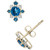 London Blue Topaz (1-1/2 ct. t.w.) & Diamond (1/10 ct. t.w.) Flower Cluster Stud Earrings in 14k Gold