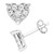 Diamond Heart Cluster Stud Earrings (1/2 ct. t.w.) in 10k White Gold