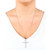 Cubic Zirconia Marquise & Round Cross 24" Pendant Necklace in Sterling Silver, Created for Macy's