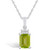 Peridot (1-3/4 Ct. T.W.) and Diamond (1/10 Ct. T.W.) Pendant Necklace in 14K White Gold