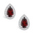 Garnet (2-1/5 ct. t.w.) and Diamond (1/3 ct. t.w.) Halo Stud Earrings in 14K White Gold