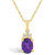 Amethyst (1-1/5 Ct. T.W.) and Diamond (1/10 Ct. T.W.) Pendant Necklace in 14K Yellow Gold