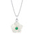 Mother-of-Pearl (18mm) & Emerald (1/3 ct. t.w.) Flower 18" Pendant Necklace in Sterling Silver
