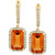 EFFY® Citrine (5-7/8 ct. t.w.) & Diamond (1/2 ct. t.w.) Halo Dangle Hoop Drop Earrings in 14k Gold