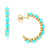 EFFY® Turquoise Half Hoop Earrings in 14k Gold