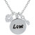 Cubic Zirconia Love Motif Mini Charms 18" Pendant Necklace in Sterling Silver, Created for Macy's