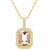 Morganite (1-3/8 Ct. T.W.) and Diamond (1/4 Ct. T.W.) Halo Pendant Necklace in 14K Yellow Gold