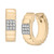 Diamond Textured Small Huggie Hoop Earrings (1/10 ct. t.w.) in 14k Gold-Plated Sterling Silver, Created for Macy's