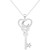 Diamond Moon & Key 18" Pendant Necklace (1/10 ct. t.w.) in Sterling Silver