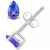 Tanzanite Pear-Shape Stud Earrings (3/8 ct. t.w.) in 14k White Gold (Also in Emerald, Ruby & Sapphire)