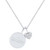 Diamond Heart & Mom Disc Charm Pendant Necklace (1/10 ct. t.w.) in Sterling Silver