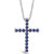Sapphire (3/4 ct. t.w.) Cross Pendant Necklace in Sterling Silver
