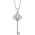 Cultured Freshwater Pearl (6mm) & Cubic Zirconia Clover Key 18" Pendant Necklace in Sterling Silver