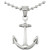Anchor 24" Pendant Necklace in Stainless Steel