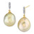 Cultured Golden South Sea Baroque Pearl (11mm) & Diamond Accent Drop Earrings in 10k Gold