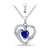 Simulated Blue Sapphire and Cubic Zirconia Heart Pendant