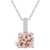 Morganite (2 Ct. T.W.) and Diamond Accent Pendant Necklace in 14K White Gold